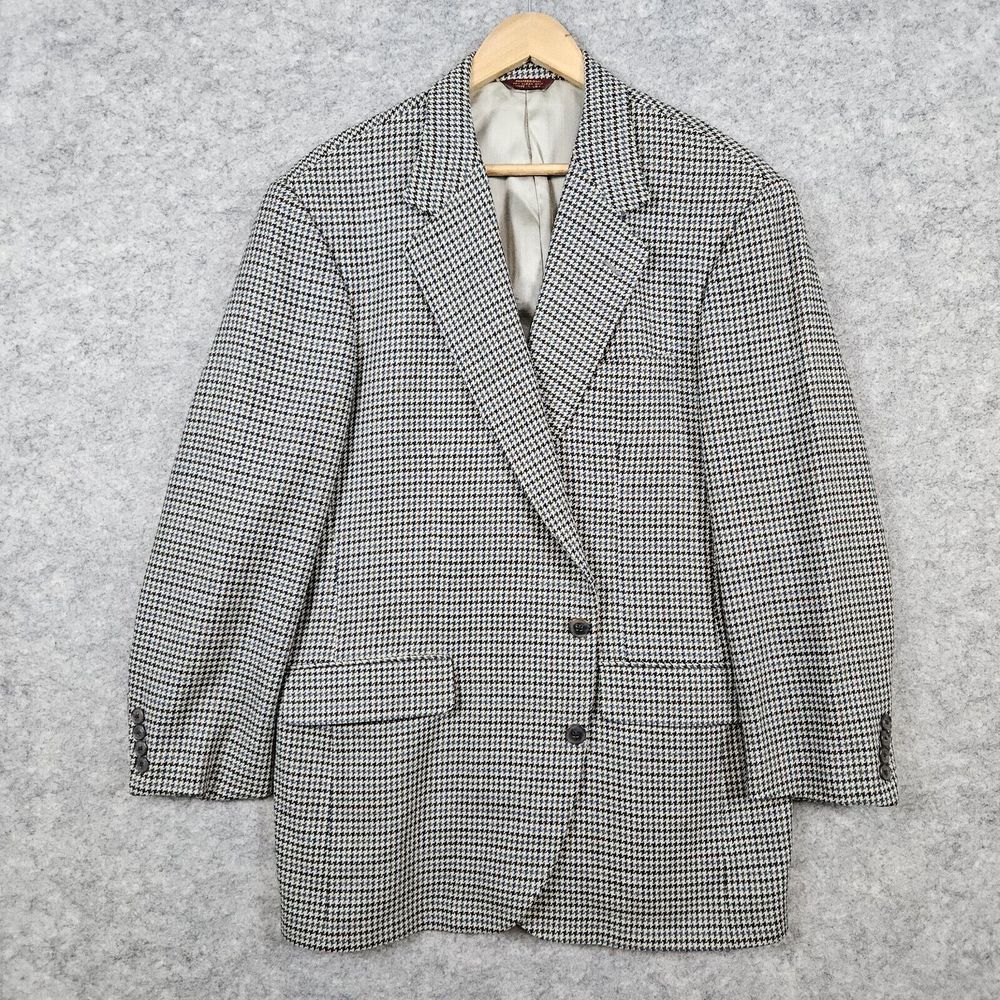 Corbin Men's Blazer Size 42 Multi-Color Houndstooth Tweed Canterbury Clothiers‎